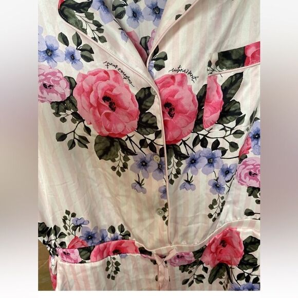 Victoria’s Secret Pink shorts pajamas floral print size XL NEW Romper pocket - Picture 9 of 13